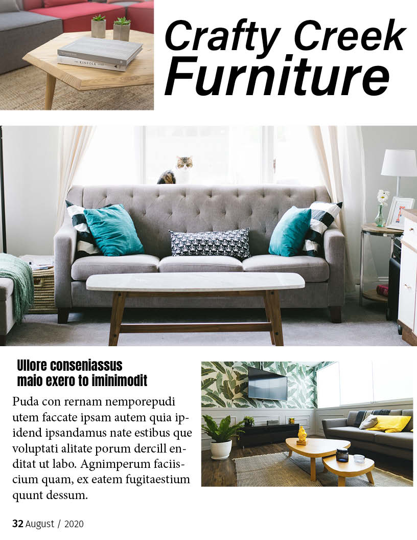 mode home start article page about Craftly Creek Furnature